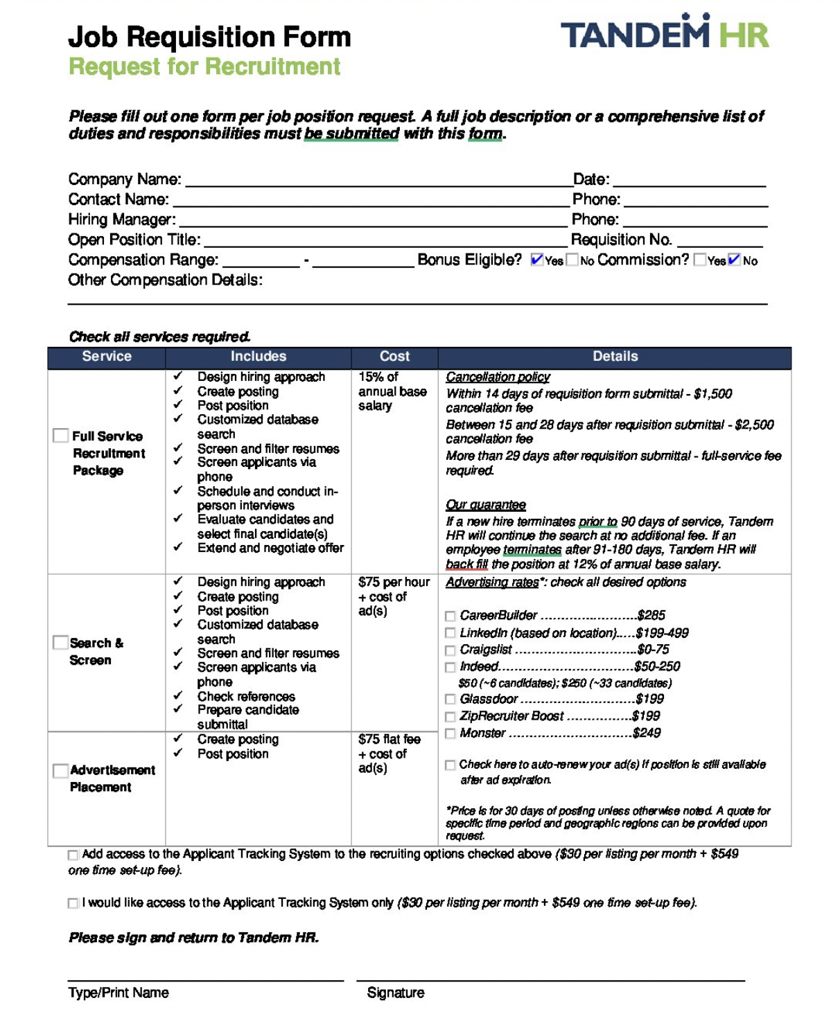 Job Requisition Example